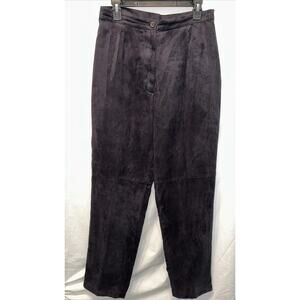 Fuda New York Women Pants 12 Black Ultra Suede Straight Leg